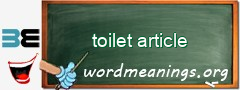 WordMeaning blackboard for toilet article